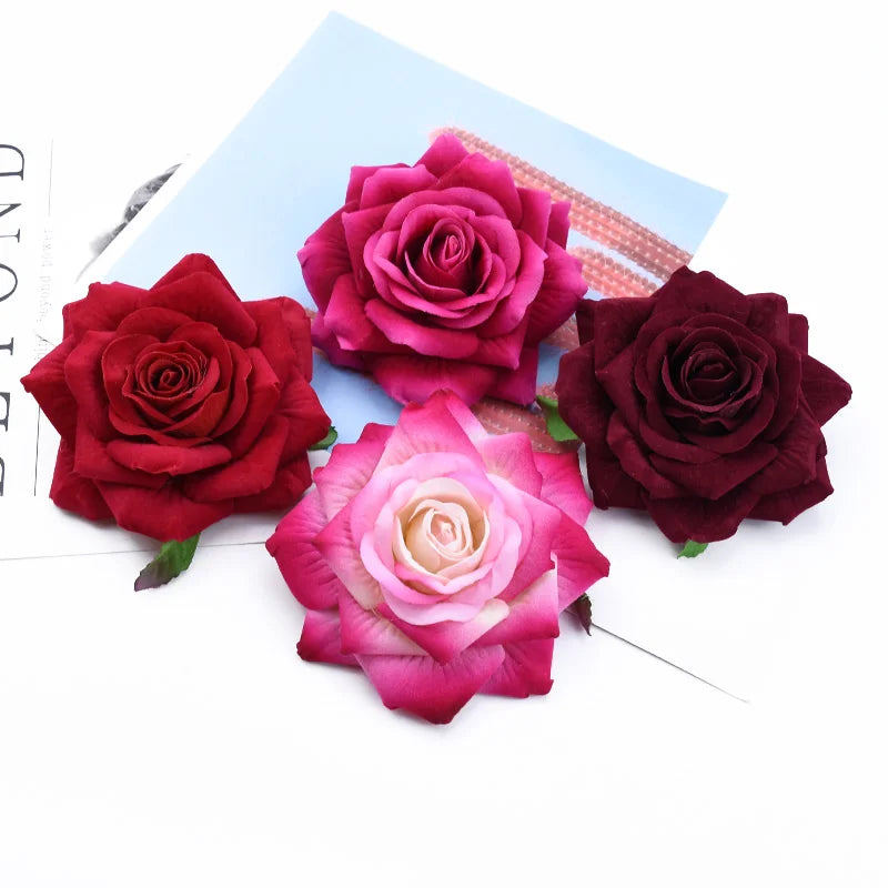 50/100 Pieces artificial flowers for home decoration wedding bridal accessories clearance diy gift box scrapbooking bride brooch