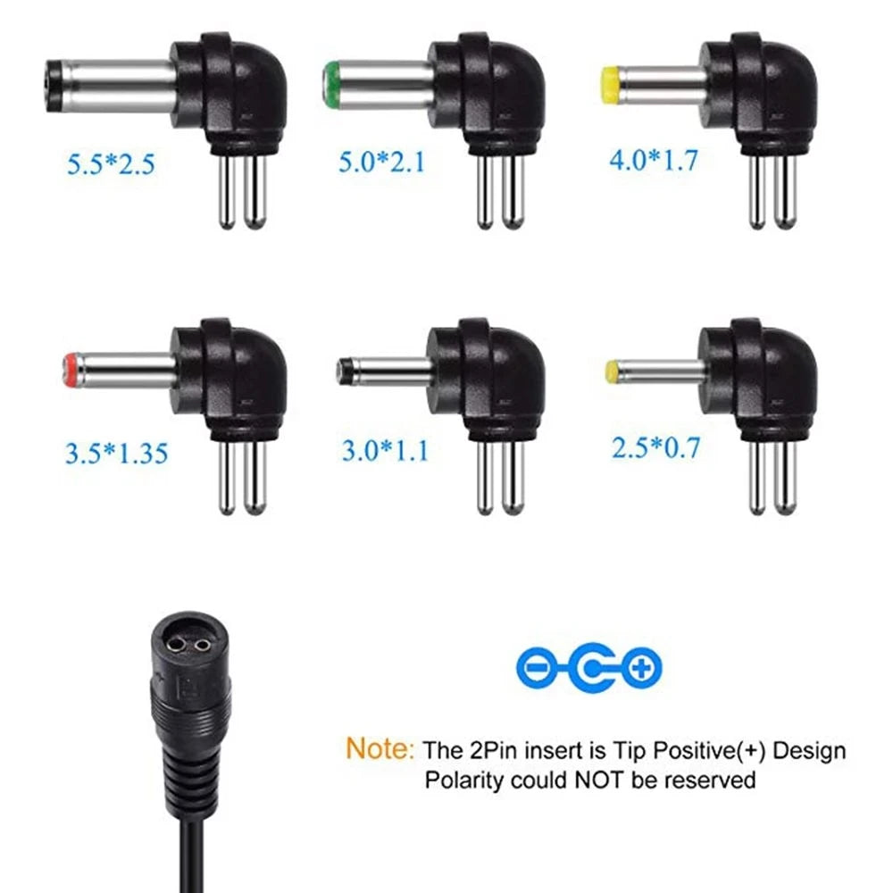 30W Universal AC/DC Adapter Adjustable Power Supply Adaptor Charger 3V 4.5V 5V 6V 7.5V 9V 12V 2.1A For LED Light Bulb Strip CCTV