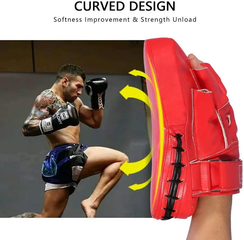 1/2pcs Curved Boxing Bag Boxing Equipment Focus Punching Bags For Taekwondo Muay Thai Karate Adults Kids PU Training Paws Pads