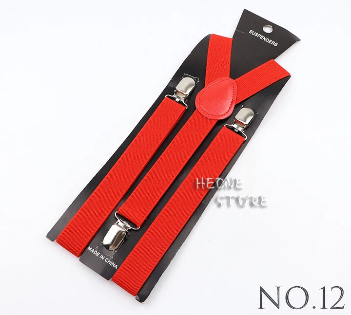 Hot Sale Solid Color Elastic Leather Suspender For Men Women Black Red Sage Green Adjustable Pants Shirt Girl Skirt Accessories
