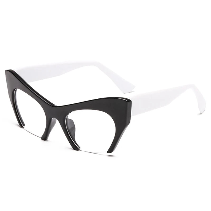 SHAUNA Retro Women Half Frame Cat Eye Glasses Frames Fashion Optical Frame