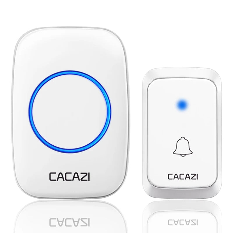 CACAZ Smart Home Waterproof Wireless Doorbell For Outdoor 4 Levels Volume 80DB 60 Chimes Home Calling Bell US EU UK AU Plug