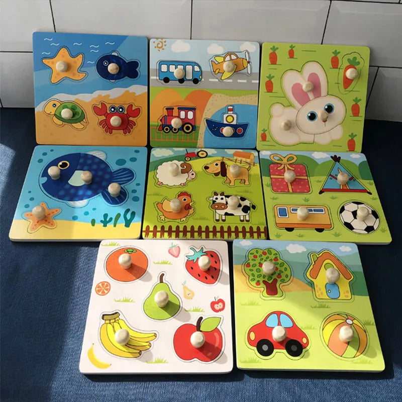 Montessori Toys 2 years Wooden Puzzles For Kids Chid Baby Learning Education Child Game montessori 3D Puzzle Childrens 2 3 Years