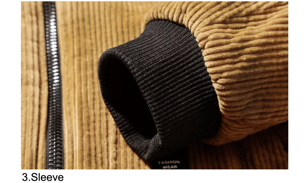DIMUSI Winter Men's Bomber Jacket Fashion Man Corduroy Cotton Warm Padded Coats Casual Outwear Thermal Jackets Mens Clothing