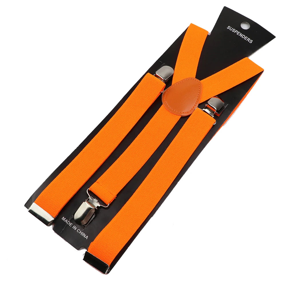 Hot Sale Solid Color Elastic Leather Suspender For Men Women Black Red Sage Green Adjustable Pants Shirt Girl Skirt Accessories