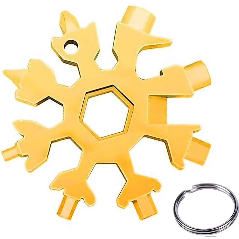 18-in-1 Snowflake Multi Tool Outdoor Camping Travel Camping Adventure Daily Survival Tools Stainless Screwsdriver Bottle Opene