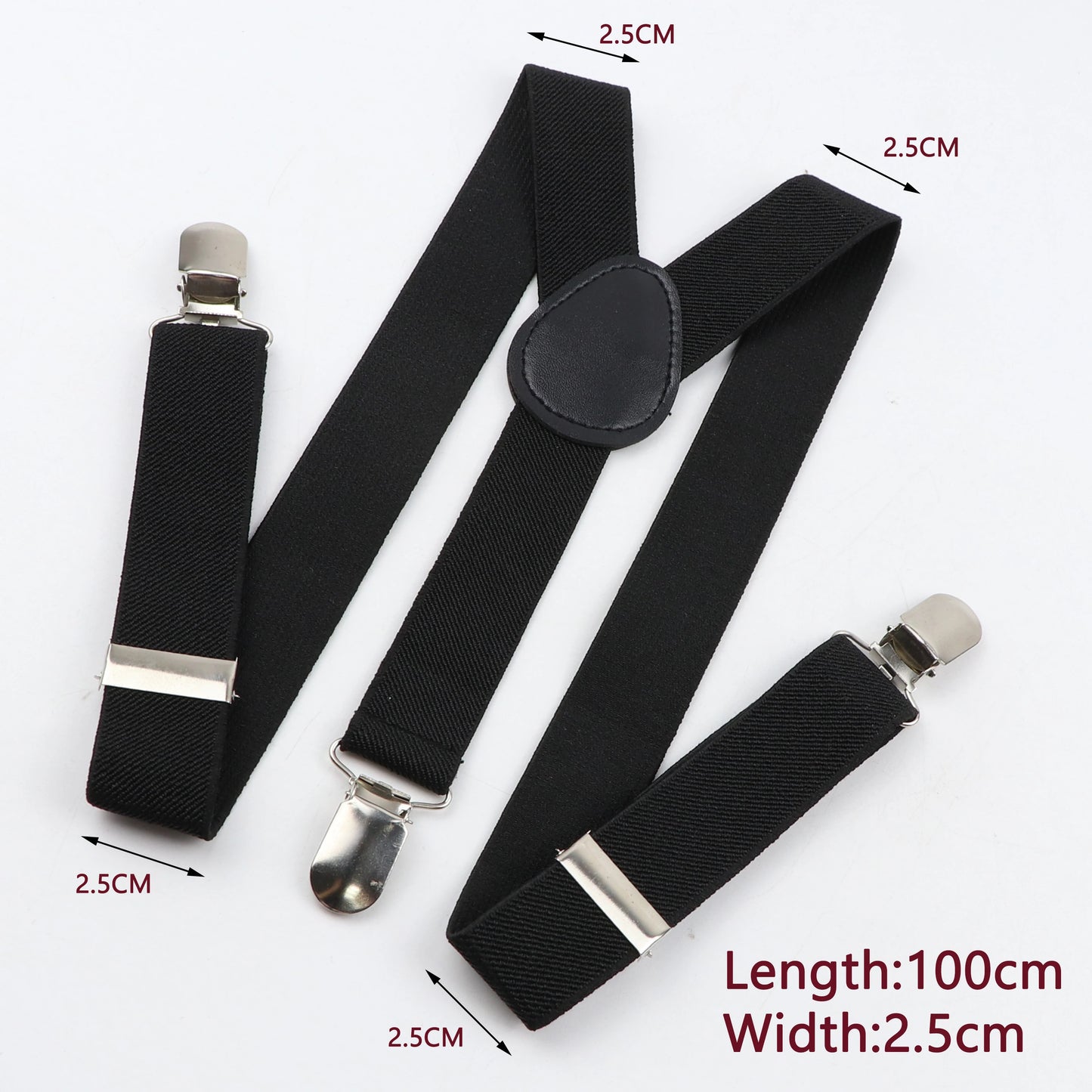 Hot Sale Solid Color Elastic Leather Suspender For Men Women Black Red Sage Green Adjustable Pants Shirt Girl Skirt Accessories