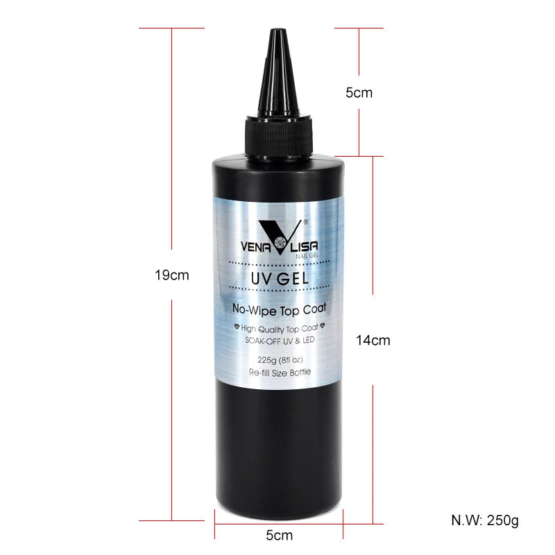 Venalisa TPO FREE225g Super Quality Refill Gel Nail Art Soak Off UV/LED No Wipe Top Coat Base Coat Without Sticky Layer Top Coat