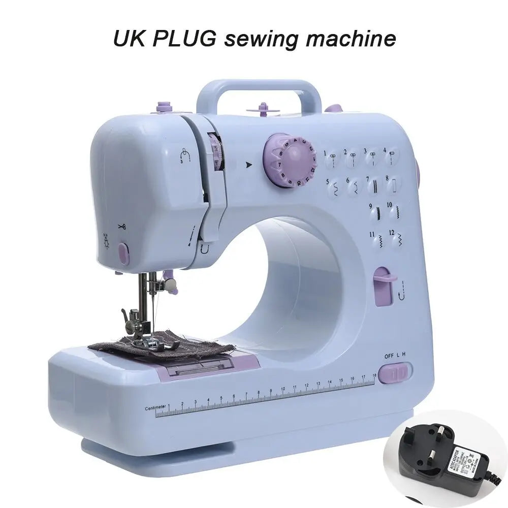 Inne Portable Sewing Machine Mini Electric Household Crafting Mending Overlock 12 Stitches with Presser Foot Pedal Beginners
