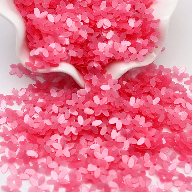 Sequin Matte White Color 10mm Cup Five Finger Flower Sequins Paillettes Sewing Wedding Craft Women Garments Accessories 10g/lot