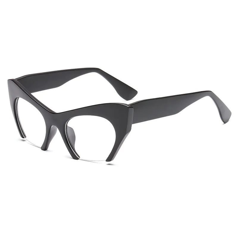 SHAUNA Retro Women Half Frame Cat Eye Glasses Frames Fashion Optical Frame