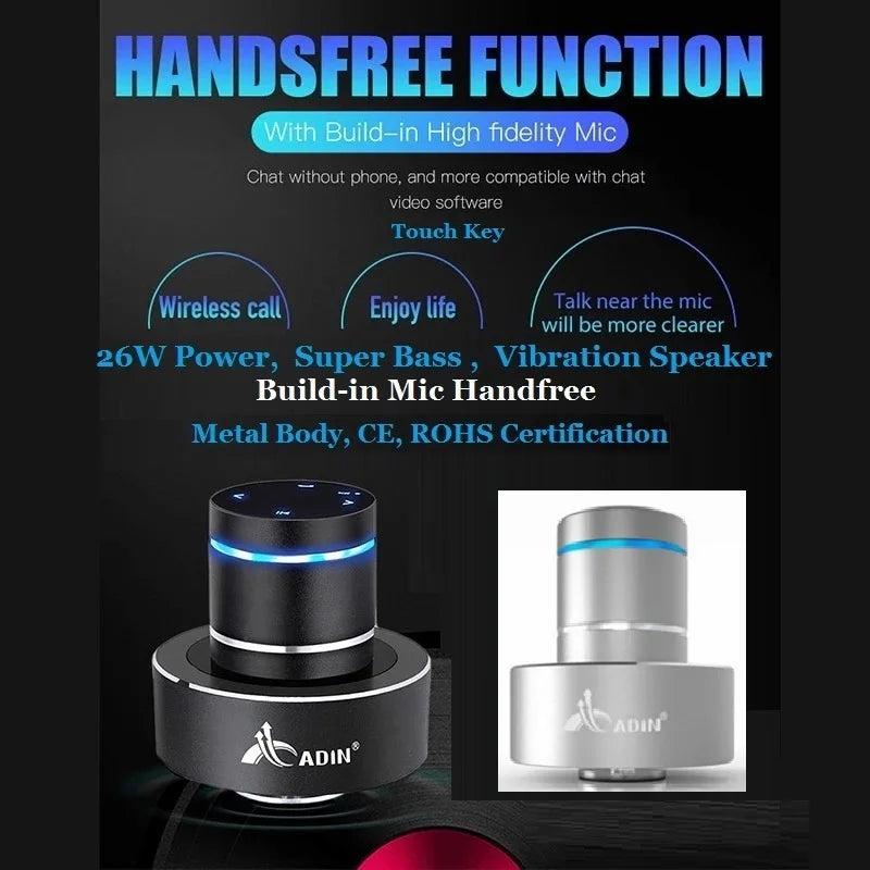 Adin 26W Vibro Wireless Bluetooth Speaker Anti-Neighbor Strong Vibration Effect Subwoofer Sound Box for Music Audio Loudspeakers