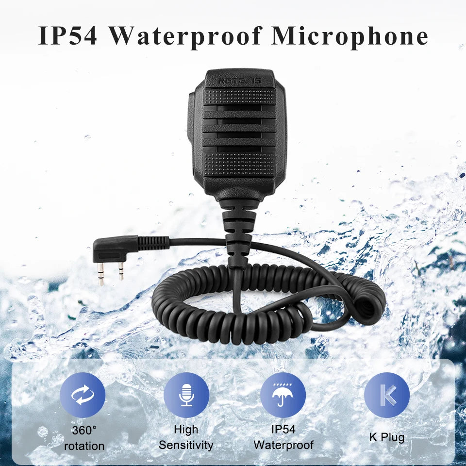 Retevis HK006 RA89 Waterproof Walkie Talkie Microphone PTT Mic Radio Speaker for Baofeng UV-5R BF-88E Retevis RT3S H777 RT22 TYT