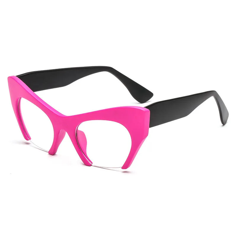 SHAUNA Retro Women Half Frame Cat Eye Glasses Frames Fashion Optical Frame