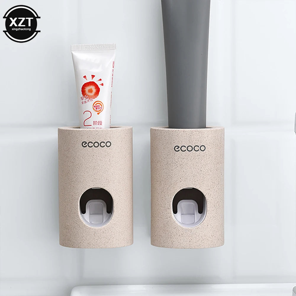 Toothpaste Dispenser Wall Mount Bathroom  Waterproof Toothpaste Squeezer Toothbrush Holde Bathroom Accessories