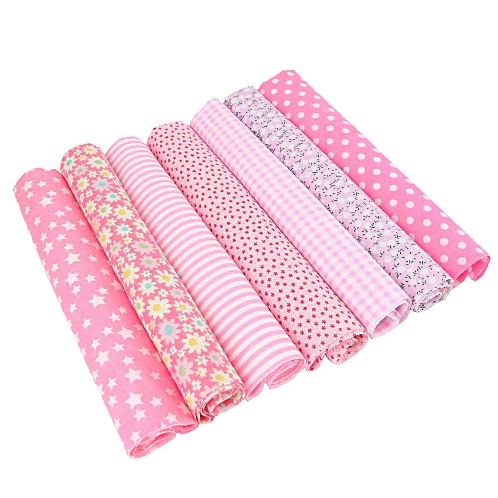 7PCS 25 x 25cm/50 x 50cm Squares Cotton Craft Fabric Cloths for DIY Bundle Patchwork Quilting Sewing Scrapbooking Artcraft