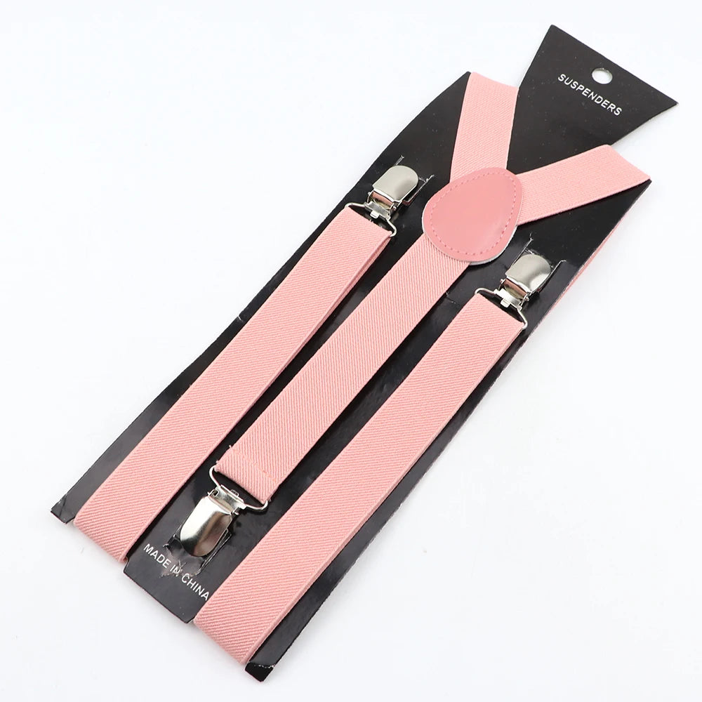 Hot Sale Solid Color Elastic Leather Suspender For Men Women Black Red Sage Green Adjustable Pants Shirt Girl Skirt Accessories