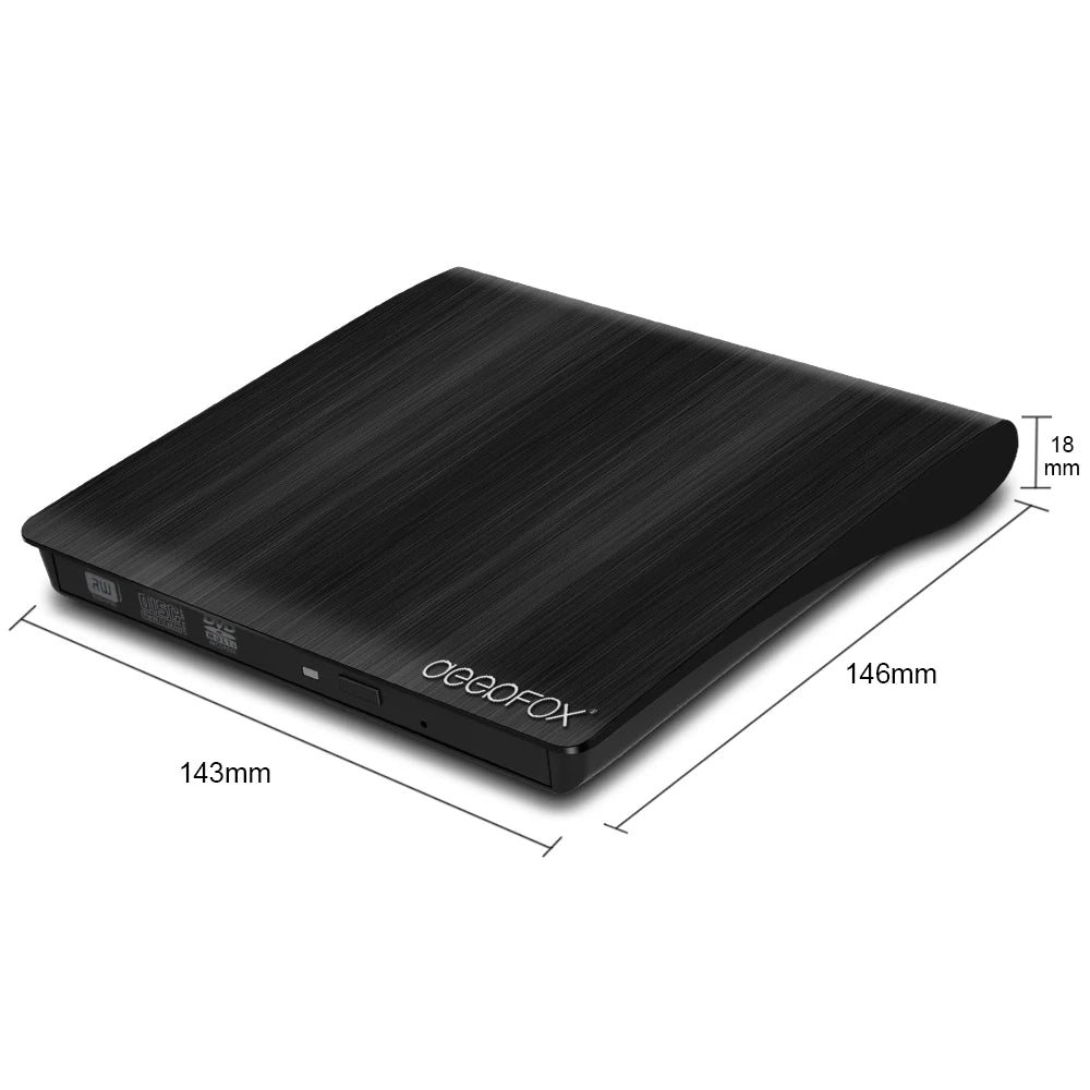 Deepfox USB 3.0 Slim External DVD RW CD Writer Drive Burner Reader Player Optical Drives For Laptop PC Dvd Burner Dvd Portatil