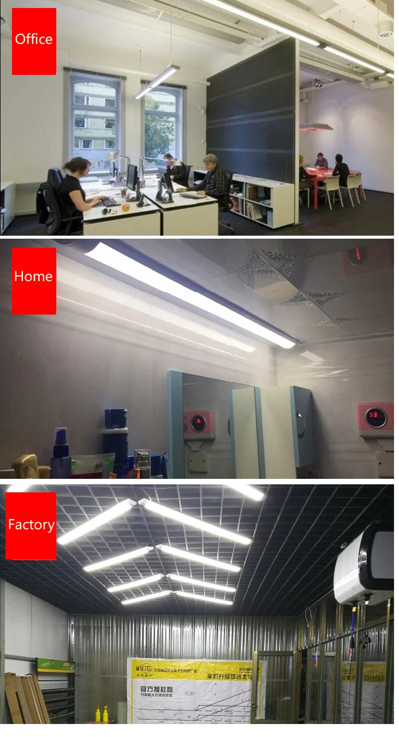 Led Lights Tube Home Lighting Kitchen Bedroom Garage Fixture t5/t8 Ceiling Linear Lamp Strip 220V Closet Cabinets 90/120cm Tube