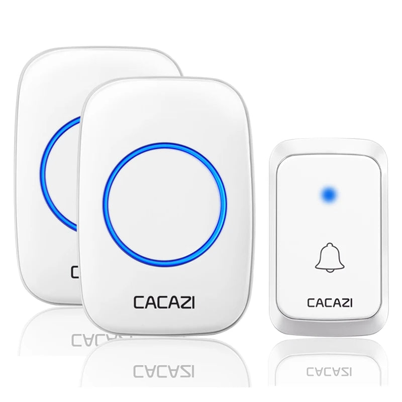 CACAZ Smart Home Waterproof Wireless Doorbell For Outdoor 4 Levels Volume 80DB 60 Chimes Home Calling Bell US EU UK AU Plug