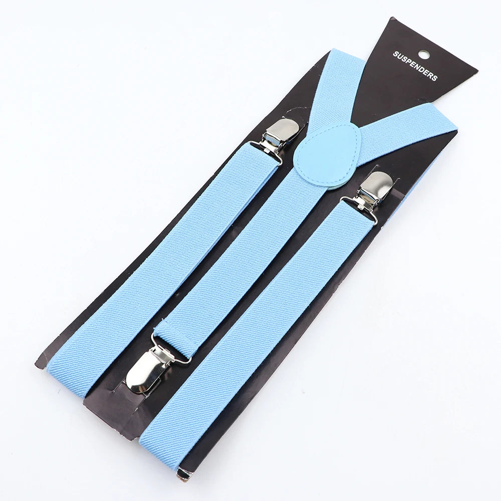 Hot Sale Solid Color Elastic Leather Suspender For Men Women Black Red Sage Green Adjustable Pants Shirt Girl Skirt Accessories