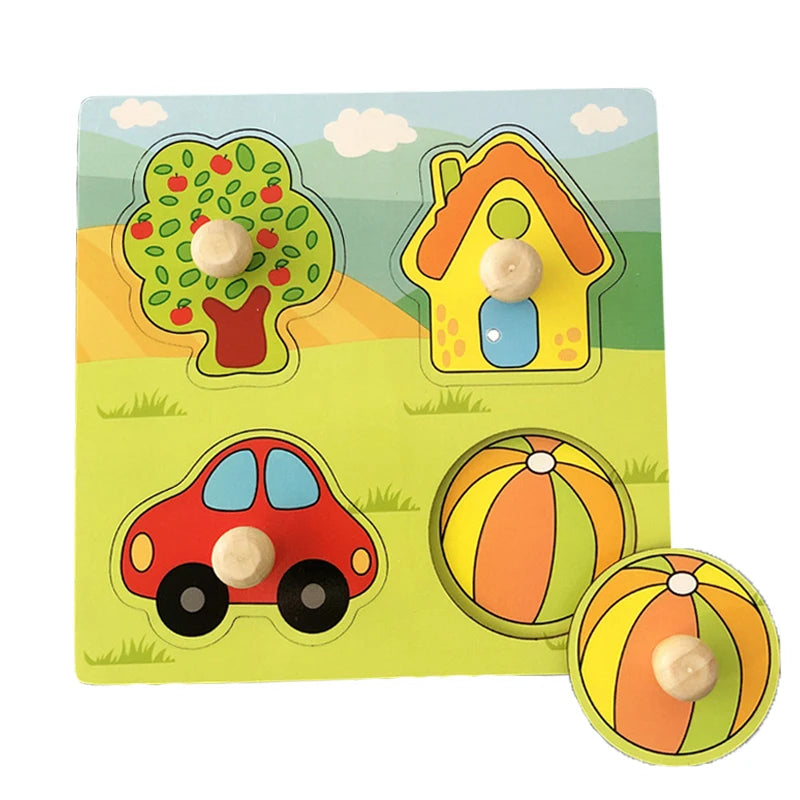 Montessori Toys 2 years Wooden Puzzles For Kids Chid Baby Learning Education Child Game montessori 3D Puzzle Childrens 2 3 Years
