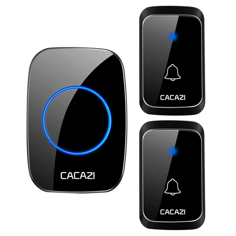 CACAZ Smart Home Waterproof Wireless Doorbell For Outdoor 4 Levels Volume 80DB 60 Chimes Home Calling Bell US EU UK AU Plug