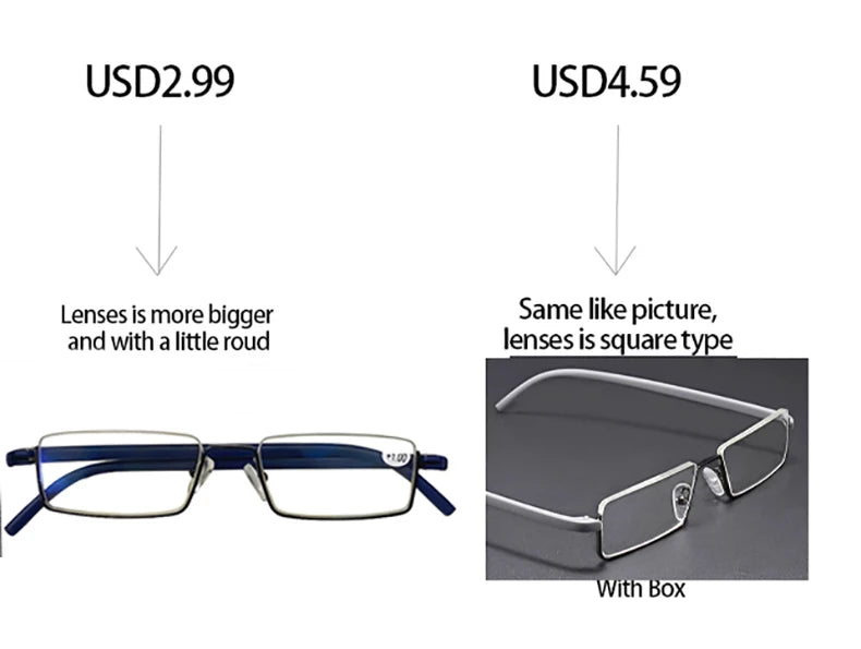 May Flower Metal Anti-Blue Light Reading Glasses Men Half Frame Prescription Eyeglasses Male TR90 Eyewear With Case óculos +1.75