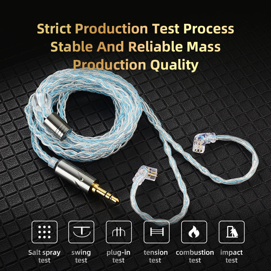 QKZ T1 Earphone Update Cable 3.5mm jack QDC 0.75mm Connector Wired Headphones For ZXN ZXT VK4 ZX2 ZAX2 KZ EDX ZSN Pro X TRN MT1