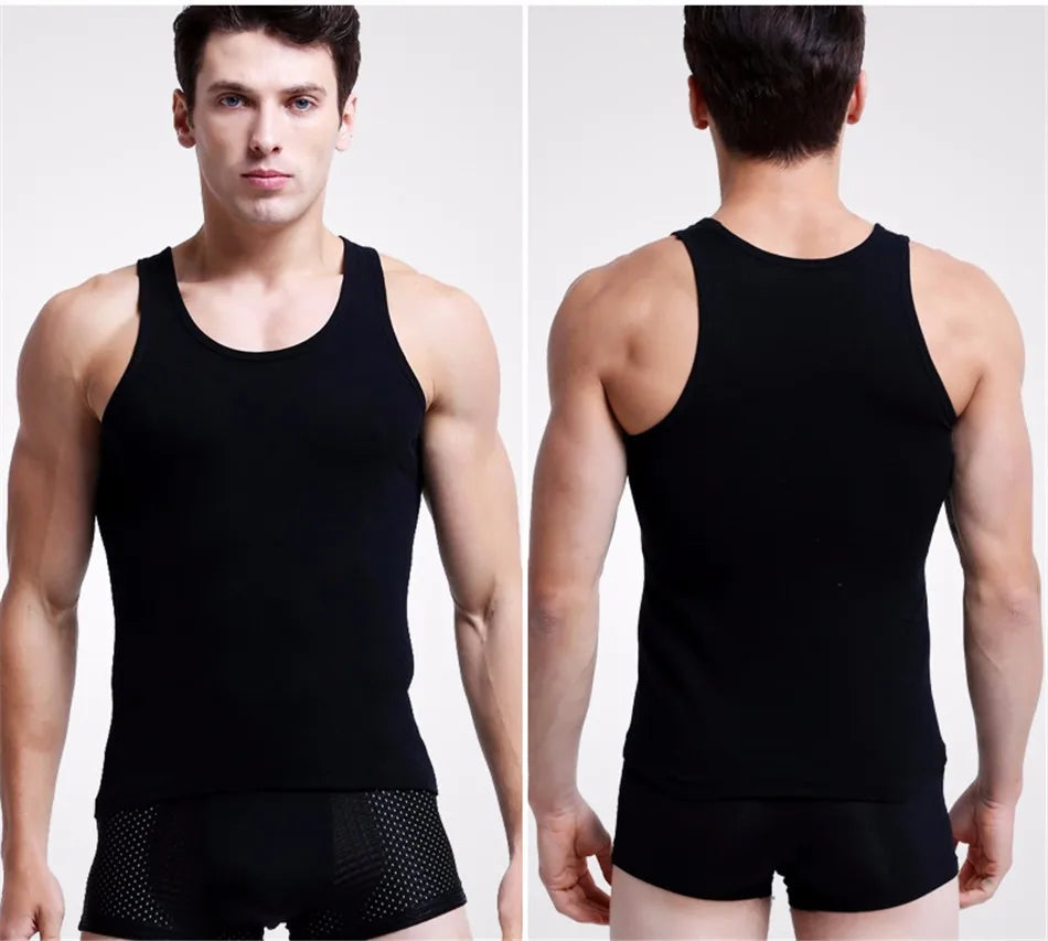3pcs/lot Man's 100% Cotton Solid Seamless Underwear Brand Clothing Mens Sleeveless Tank Vest Comfortable Undershirt Undershirts