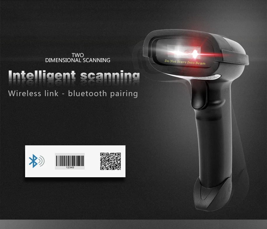 NETUM NT-1698W Handheld Wirelress Barcode Scanner AND NT-1228BL Bluetooth 1D/2D QR Bar Code Reader PDF417 for IOS Android IPAD