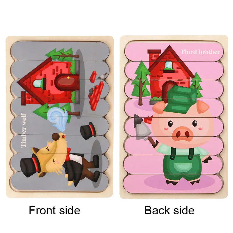 Montessori Toys 2 years Wooden Puzzles For Kids Chid Baby Learning Education Child Game montessori 3D Puzzle Childrens 2 3 Years