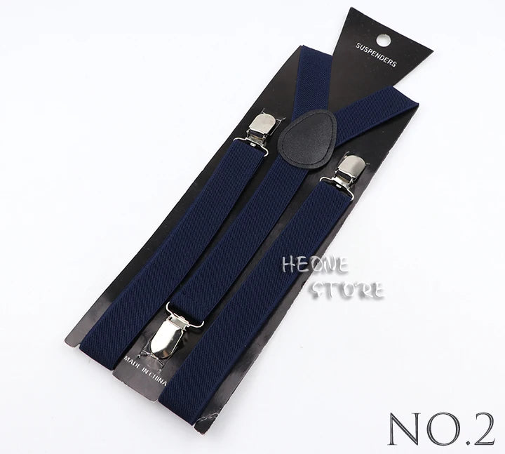 Hot Sale Solid Color Elastic Leather Suspender For Men Women Black Red Sage Green Adjustable Pants Shirt Girl Skirt Accessories