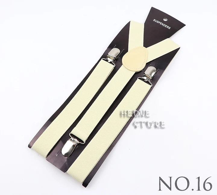 Hot Sale Solid Color Elastic Leather Suspender For Men Women Black Red Sage Green Adjustable Pants Shirt Girl Skirt Accessories