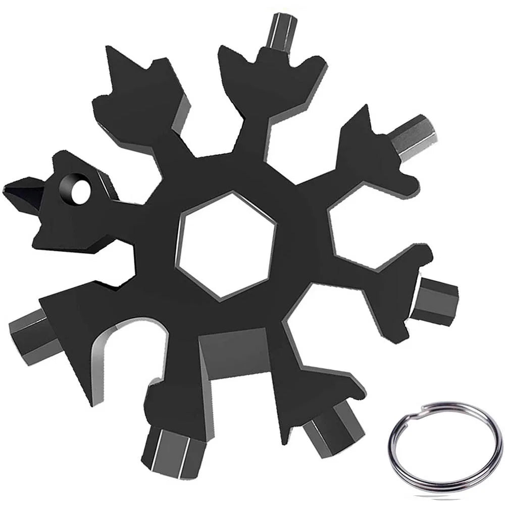 18-in-1 Snowflake Multi Tool Outdoor Camping Travel Camping Adventure Daily Survival Tools Stainless Screwsdriver Bottle Opene