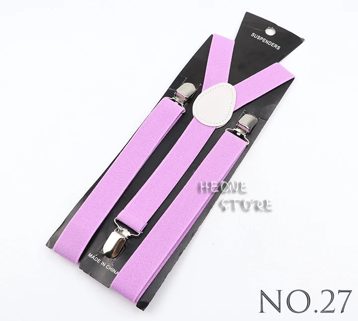 Hot Sale Solid Color Elastic Leather Suspender For Men Women Black Red Sage Green Adjustable Pants Shirt Girl Skirt Accessories