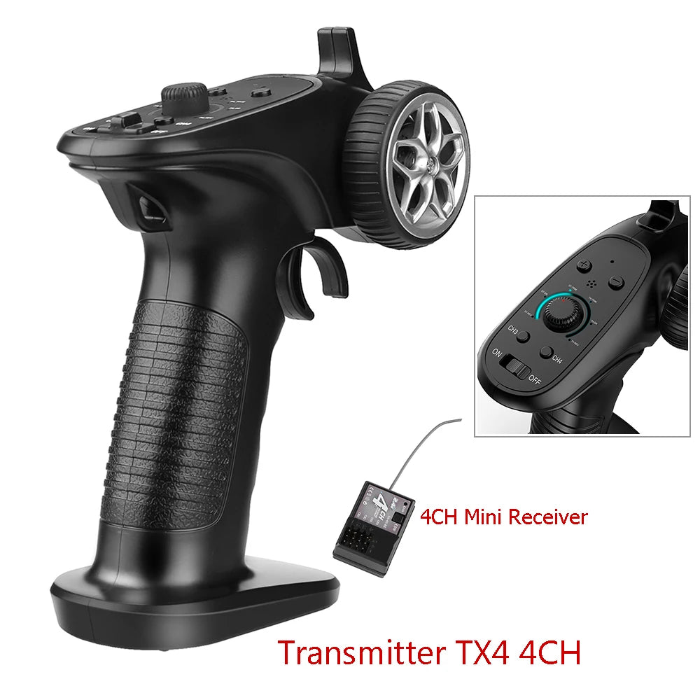 GA-4H-TX TX4 2.4GHz 4CH Radio System Transmitter Controller Remote Control w/ Receiver For RC Car Boat PK TG3 FS-GT3B