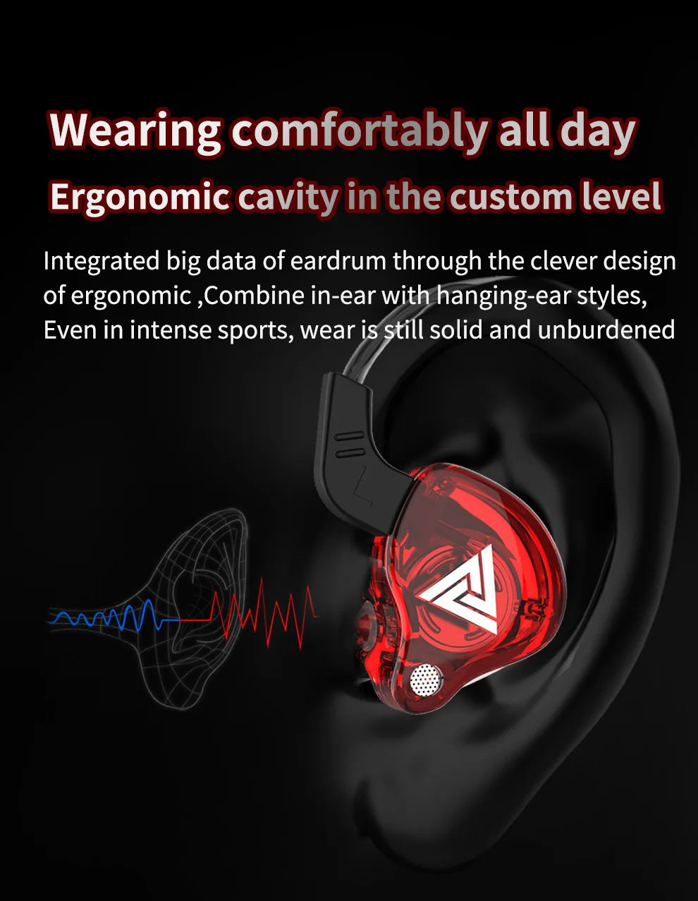 QKZ AK6 3.5mm Wired Headphones Copper Driver Stereo HiFi Earphone Bass Earbuds Music Running Sport Headsets Games Earphones