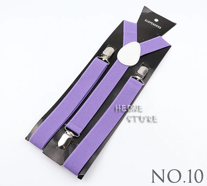 Hot Sale Solid Color Elastic Leather Suspender For Men Women Black Red Sage Green Adjustable Pants Shirt Girl Skirt Accessories