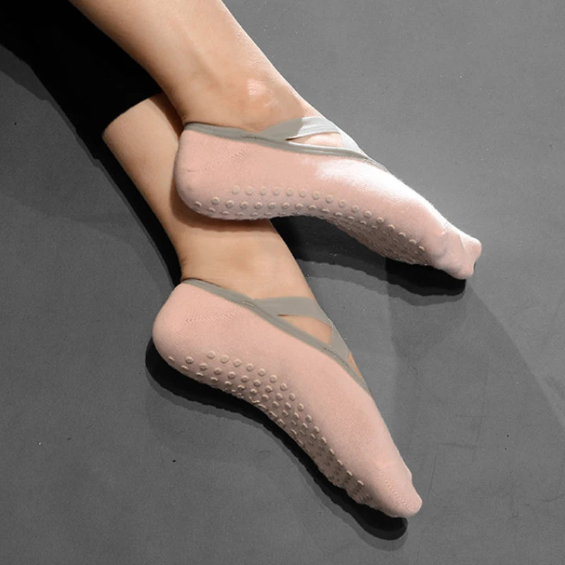 Sports Socks for Fitness Gym Women High Quality Pilates Socks Anti-Slip Breathable Backless Yoga Socks Ankle Ladies Ballet Dance