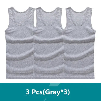 3pcs/lot Man's 100% Cotton Solid Seamless Underwear Brand Clothing Mens Sleeveless Tank Vest Comfortable Undershirt Undershirts