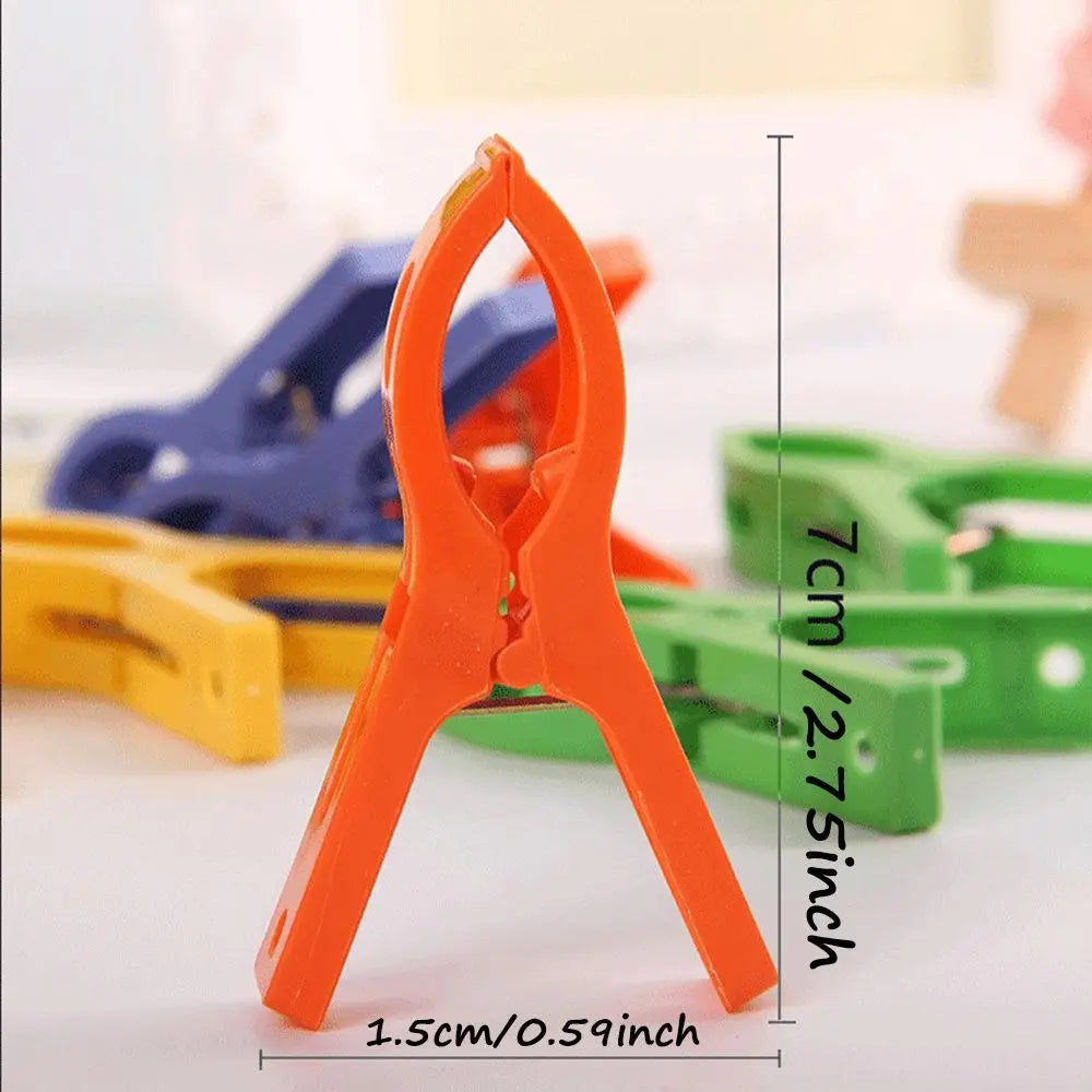 8ps/set Hanger Clips Large Plastic Windproof Beach Towel Clothes Pins Spring Clamp Clothespin Powerful Hot New Cheap Wholesale