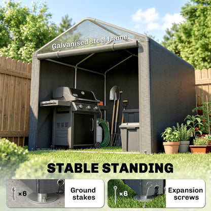 Outsunny 2.2 x 1.6 m Outdoor Storage Tent, with Accessories - Dark Grey