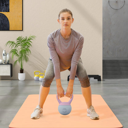 SPORTNOW 4KG Soft Kettlebell, Kettle Bell with Non-Slip Handle for Home Gym, Weight Lifting, Strength Training, Purple/Grey