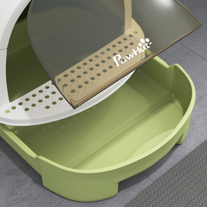 PawHut Enclosed Cat Litter Box w/ Pull-Out Drawer, Scoop, Deodorising Bags for Odour Control, Privacy, Portable, Easy to Clean