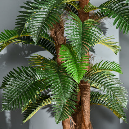 Outsunny Artificial Plant Tropical Fern in Pot, Fake Plants for Home Indoor Decor, 150cm, Green