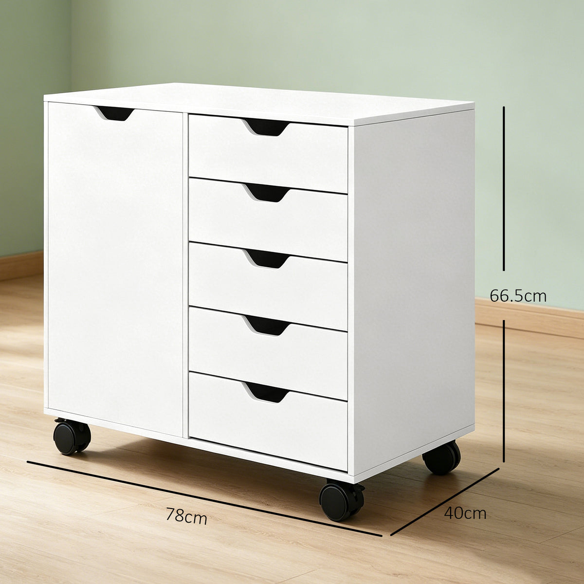 HOMCOM Multi-Storage Mobile Office Storage Cabinet - White