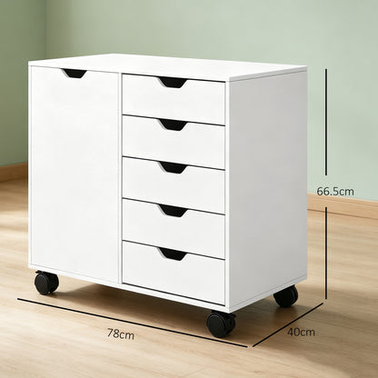 HOMCOM Multi-Storage Mobile Office Storage Cabinet - White