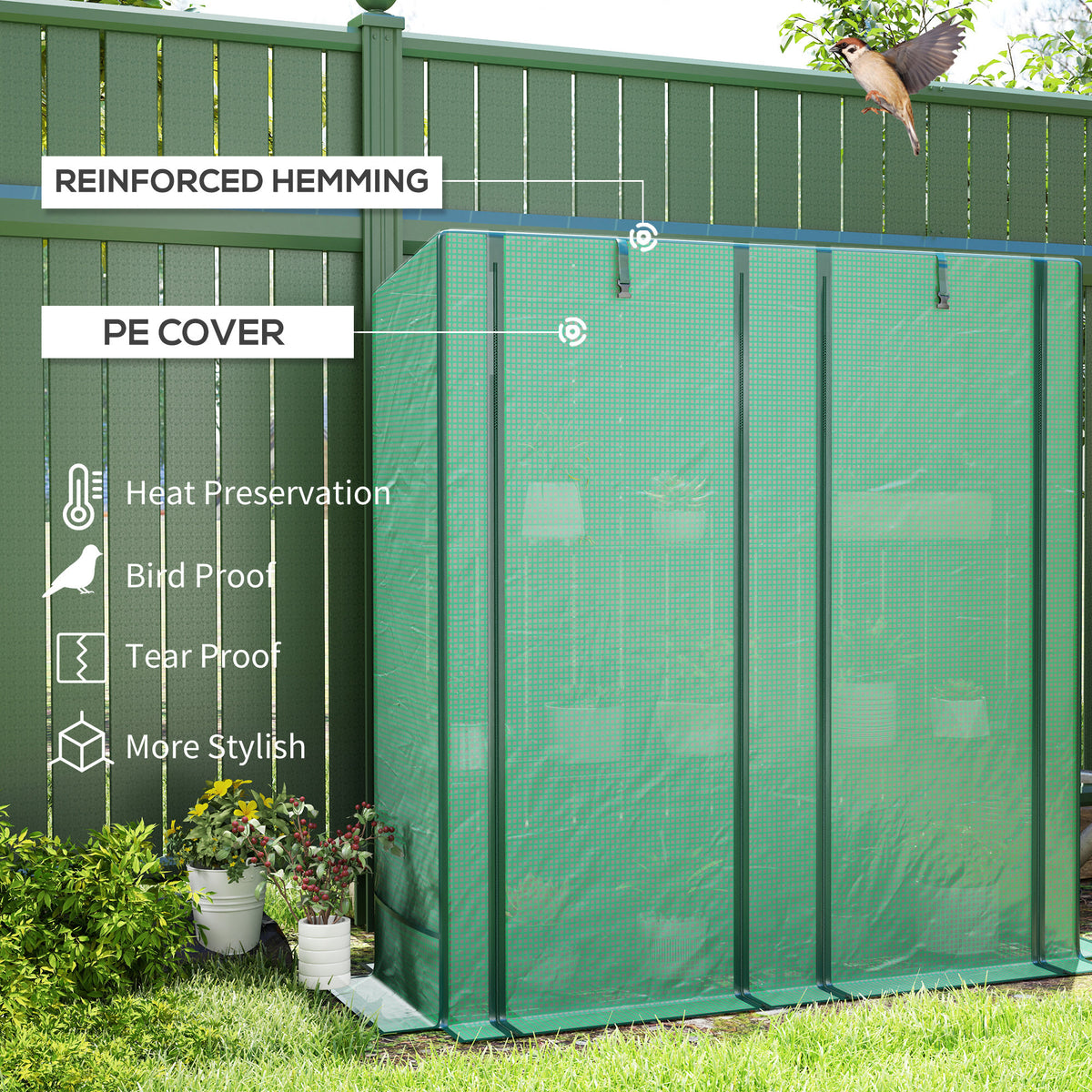 Outsunny Three-Tier Mini Greenhouse - Green