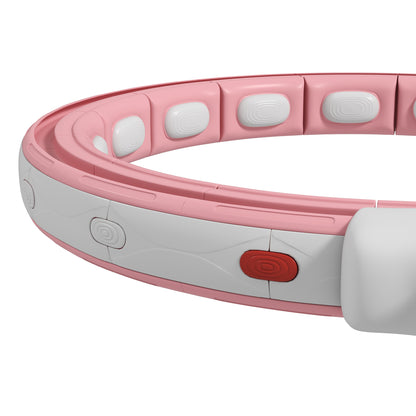 SPORTNOW Smart Weighted Hula Hoop, Massage Hula Ring w/ 16 Detachable Knots, 360° Auto-Rotating Ball, Digital Counter, Pink